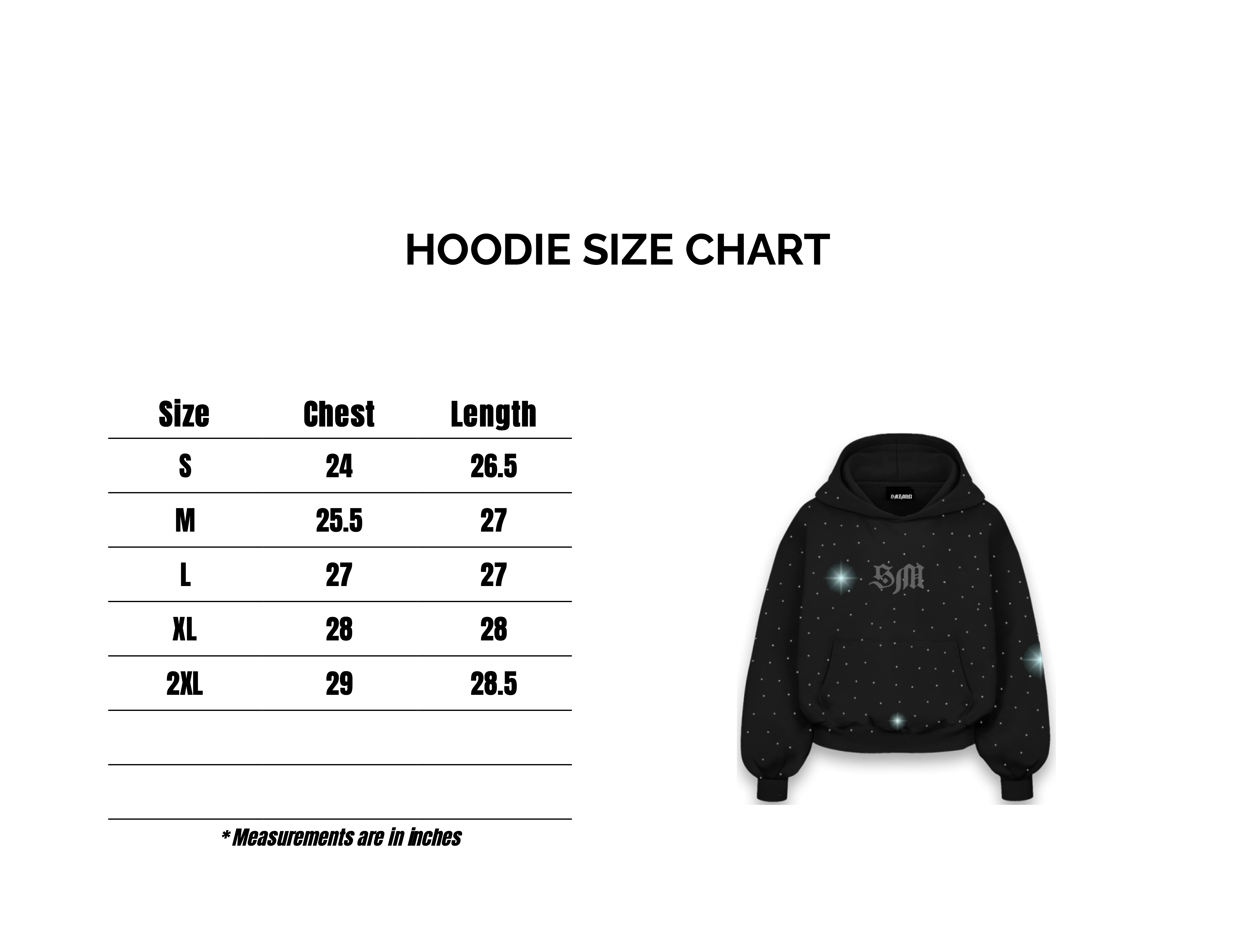 BLACK STARLIGHT HOODIE - BLACK